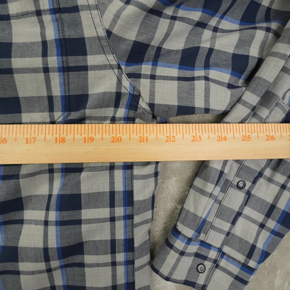 The North Face Button Up Shirt Men's Medium Grey‎ Plaid Outdoor Gorpcore
